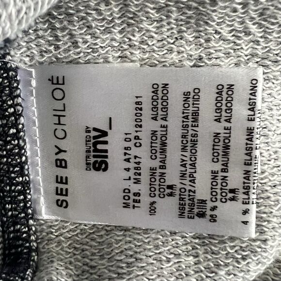 See By Chloe Vintage Apple Graphic Logo Gray Crewneck Sweatshirt - Picture 5 of 5